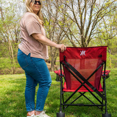 Kijaro Rok-It Sport chair rocking motion enhances relaxed outdoor breaks.