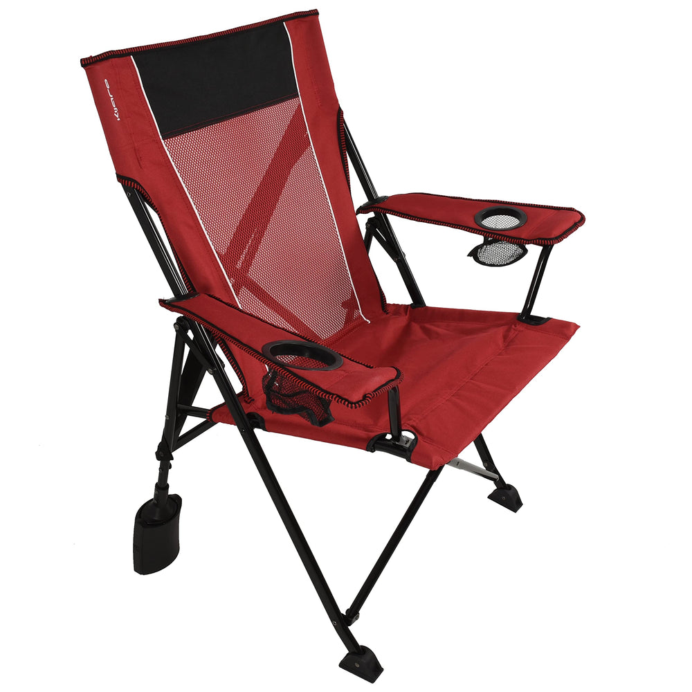 Kijaro Rok-It Sport chair two cupholders for beverages and gear.