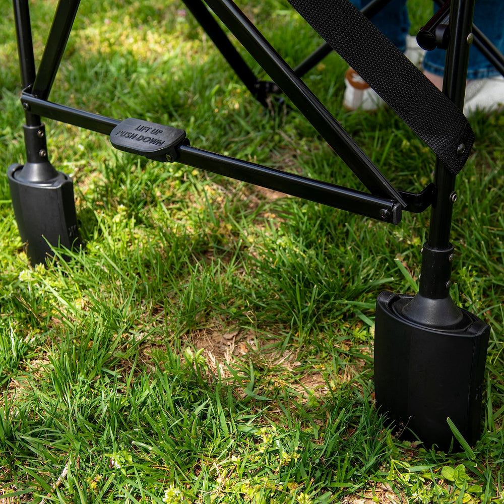 Kijaro Rok-It Sport chair supports up to 250 pounds with sturdy frame.