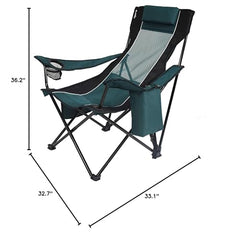Kijaro Sling Chair open showing cup holders and organizer for tailgating