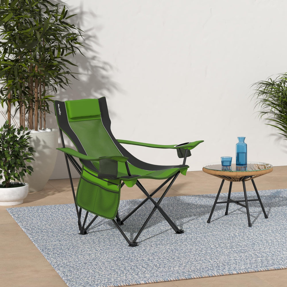 Kijaro Sling Chair showing built-in cooler pocket for snacks or beverages