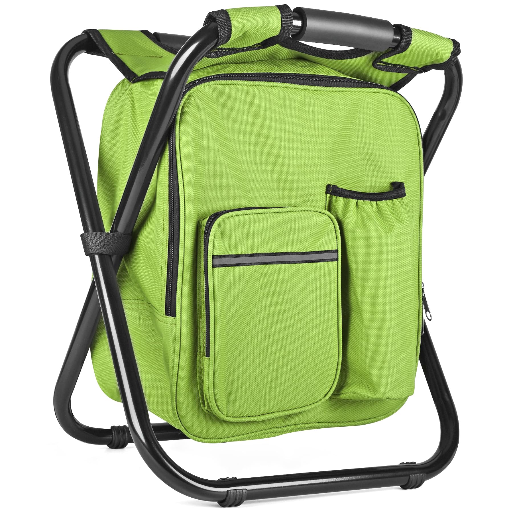 Kikerike backpack stool camping-ready with gear for easy transport