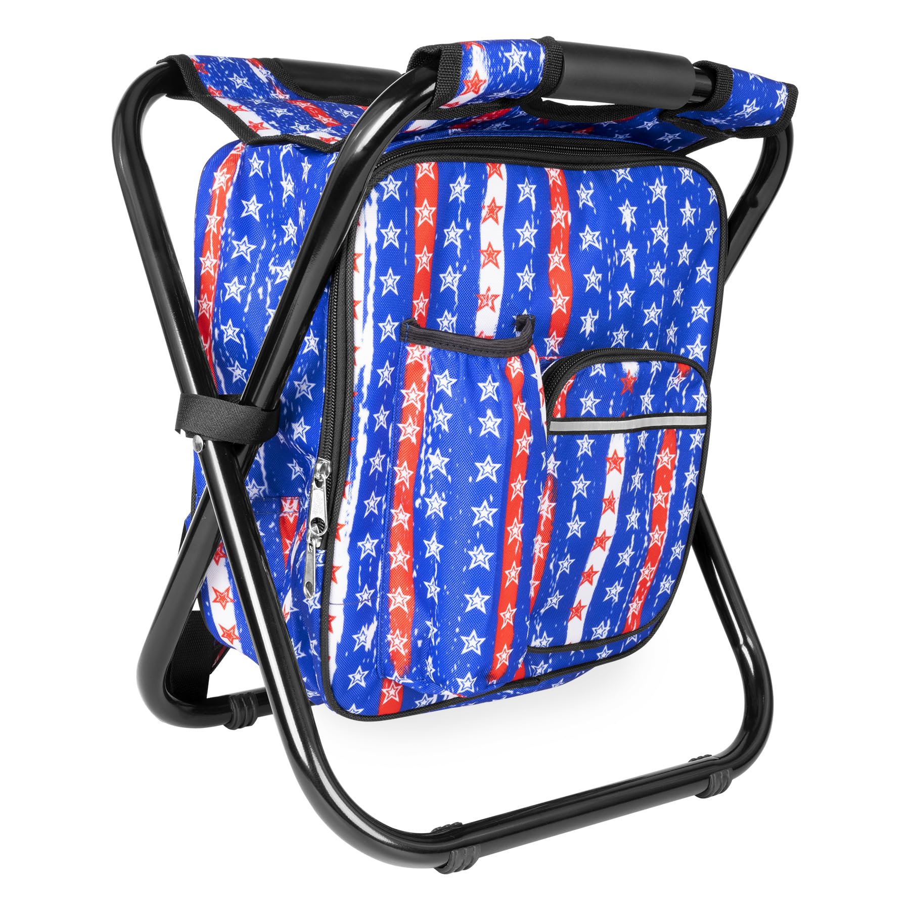 Kikerike backpack-stool camping-setup demonstrates versatile 3-in-1 design for seating and storage.