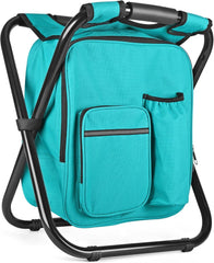 Kikerike backpack stool cooler chair folded for compact travel and easy storage.