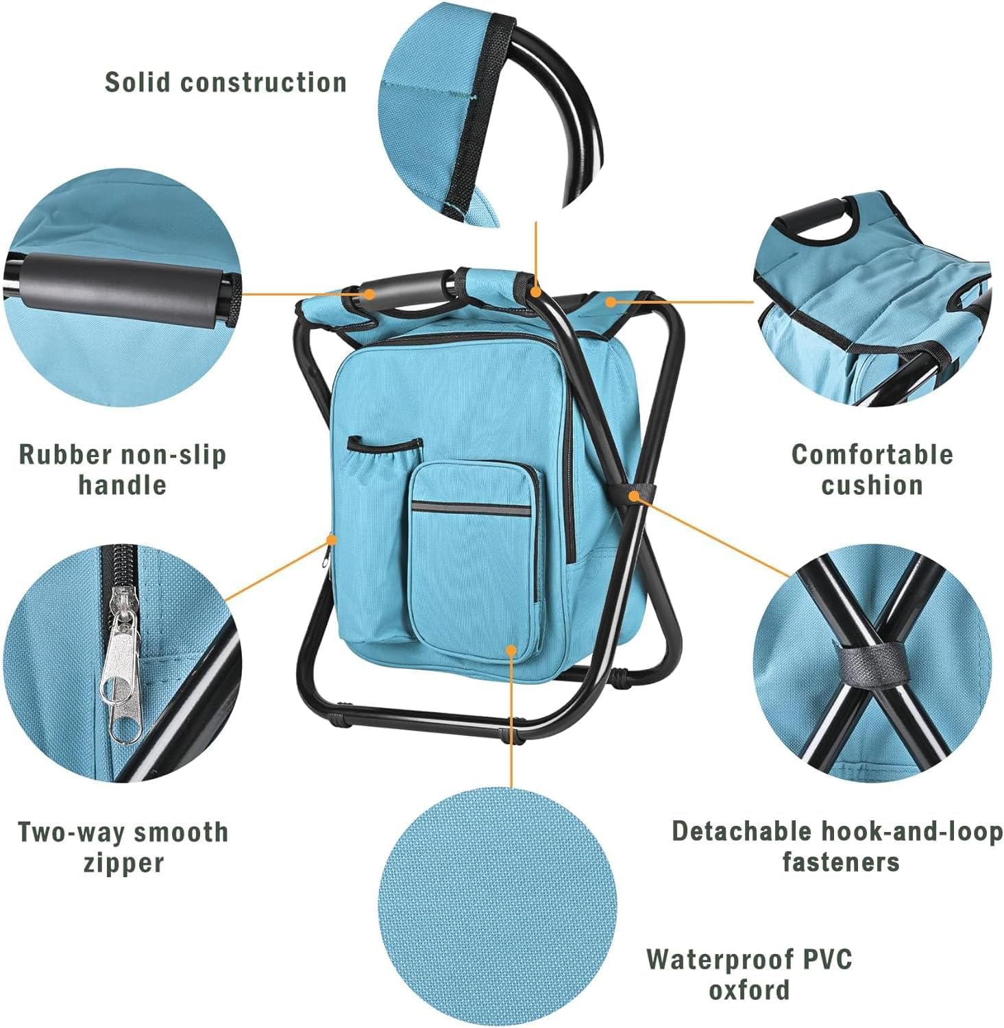 Kikerike backpack stool cooler chair lightweight design fits in car trunk