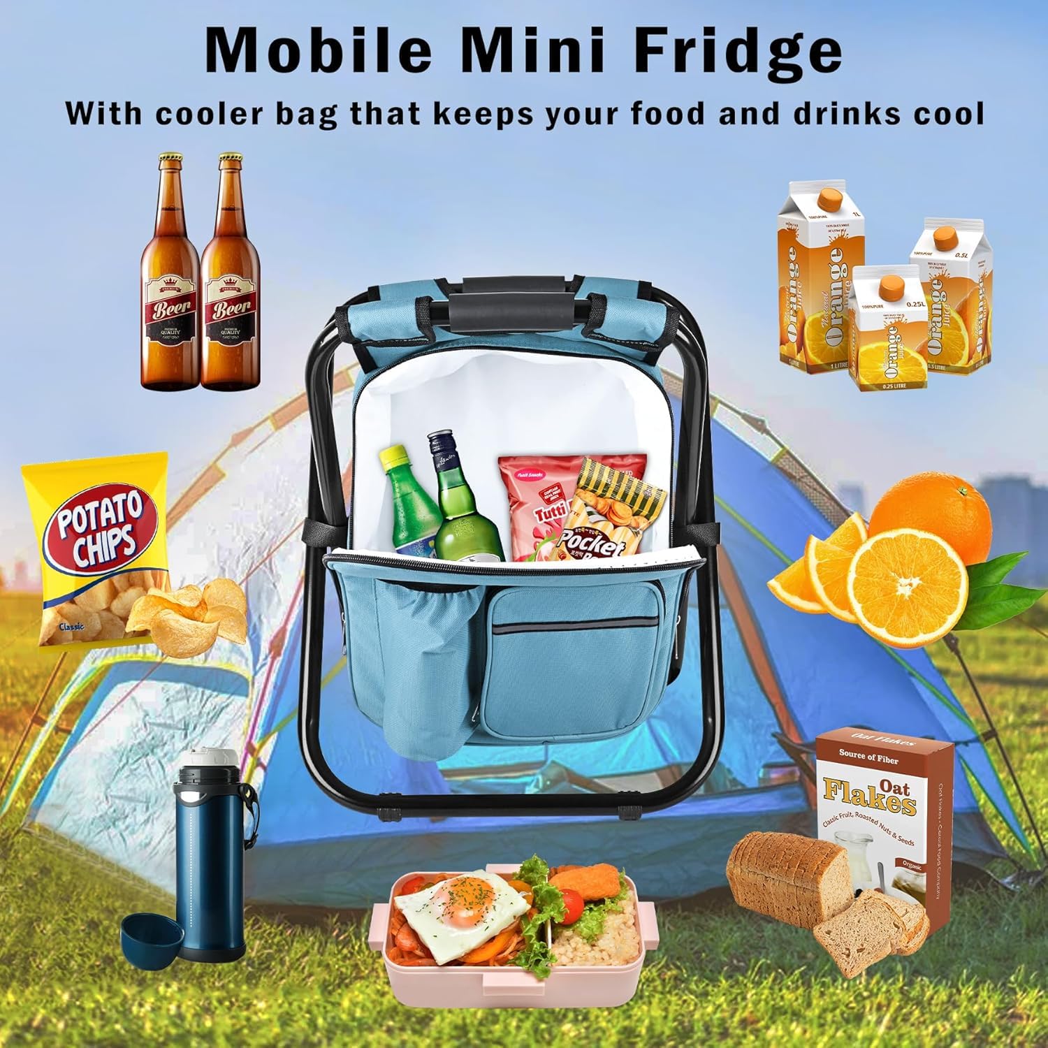 Kikerike backpack stool cooler chair supports up to 300 pounds for rugged trips