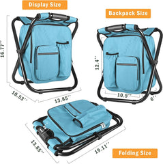 Kikerike backpack stool cooler chair open seat ready for campsite seating