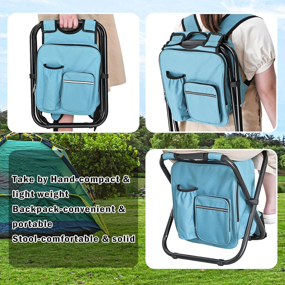 Kikerike backpack stool cooler chair storage pockets keep essentials accessible