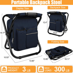 Kikerike backpack stool folded compact for easy transport.