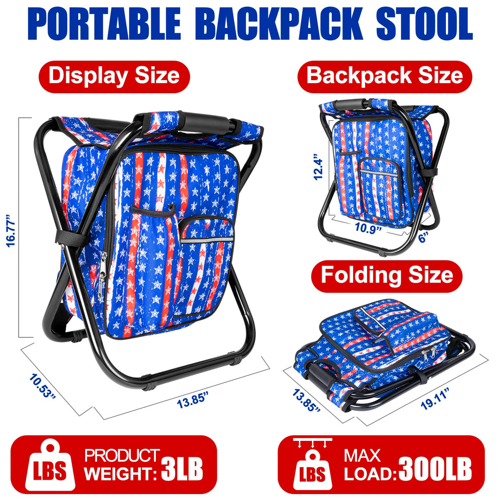 Kikerike backpack-stool-folded-compact shows easy carrying and space-saving travel.