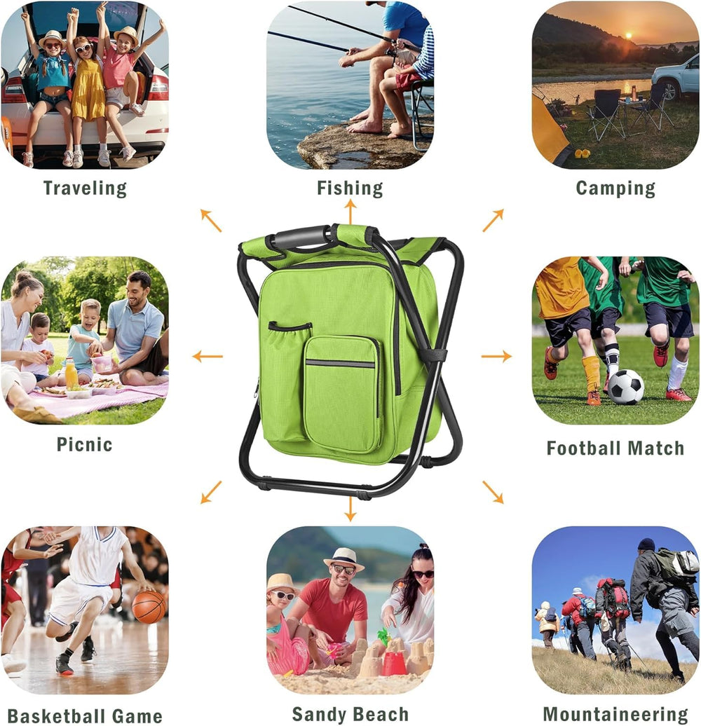 Kikerike backpack stool folded compact for travel and storage