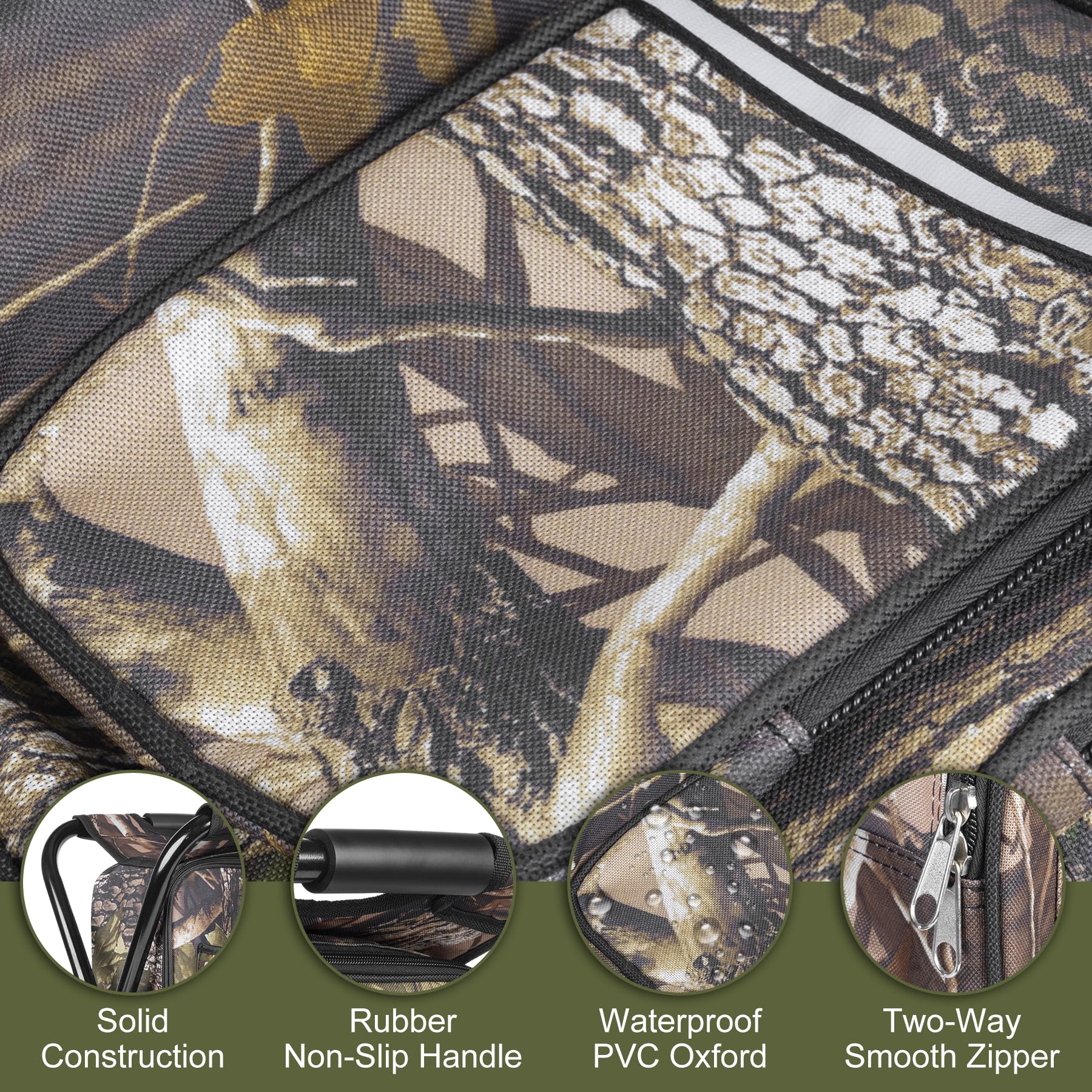 Kikerike backpack stool with insulated cooler bag keeps drinks fresh.