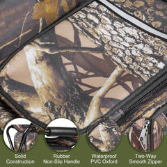 Kikerike backpack stool with insulated cooler bag keeps drinks fresh.