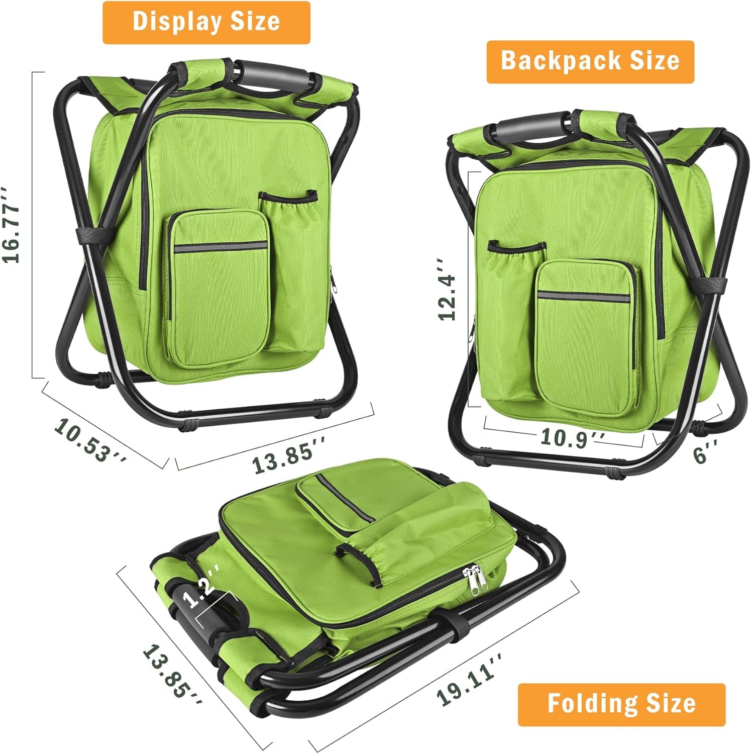 Kikerike backpack stool cooler chair open lid showing insulated storage