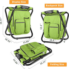 Kikerike backpack stool cooler chair open lid showing insulated storage
