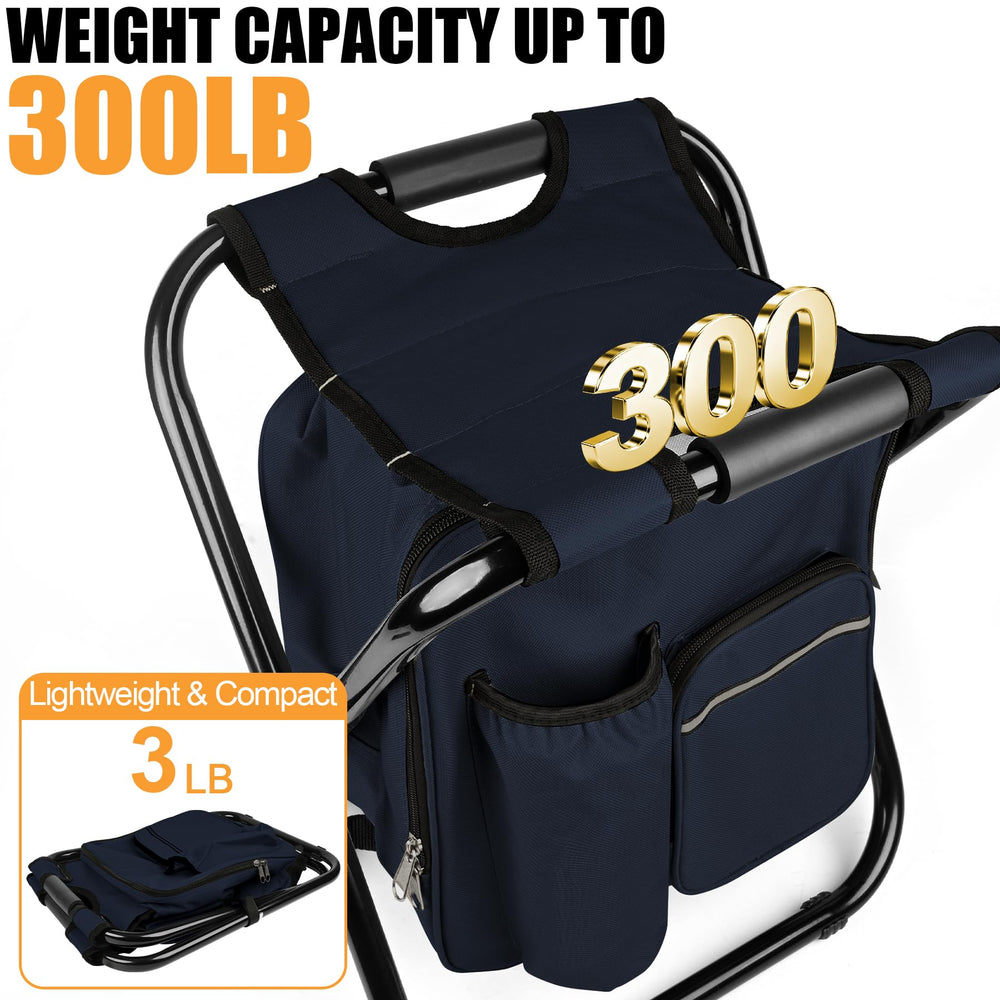 Kikerike backpack stool reinforced steel frame for durability.
