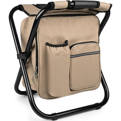 Kikerike backpack-stool sand folded portable seating for travel and storage