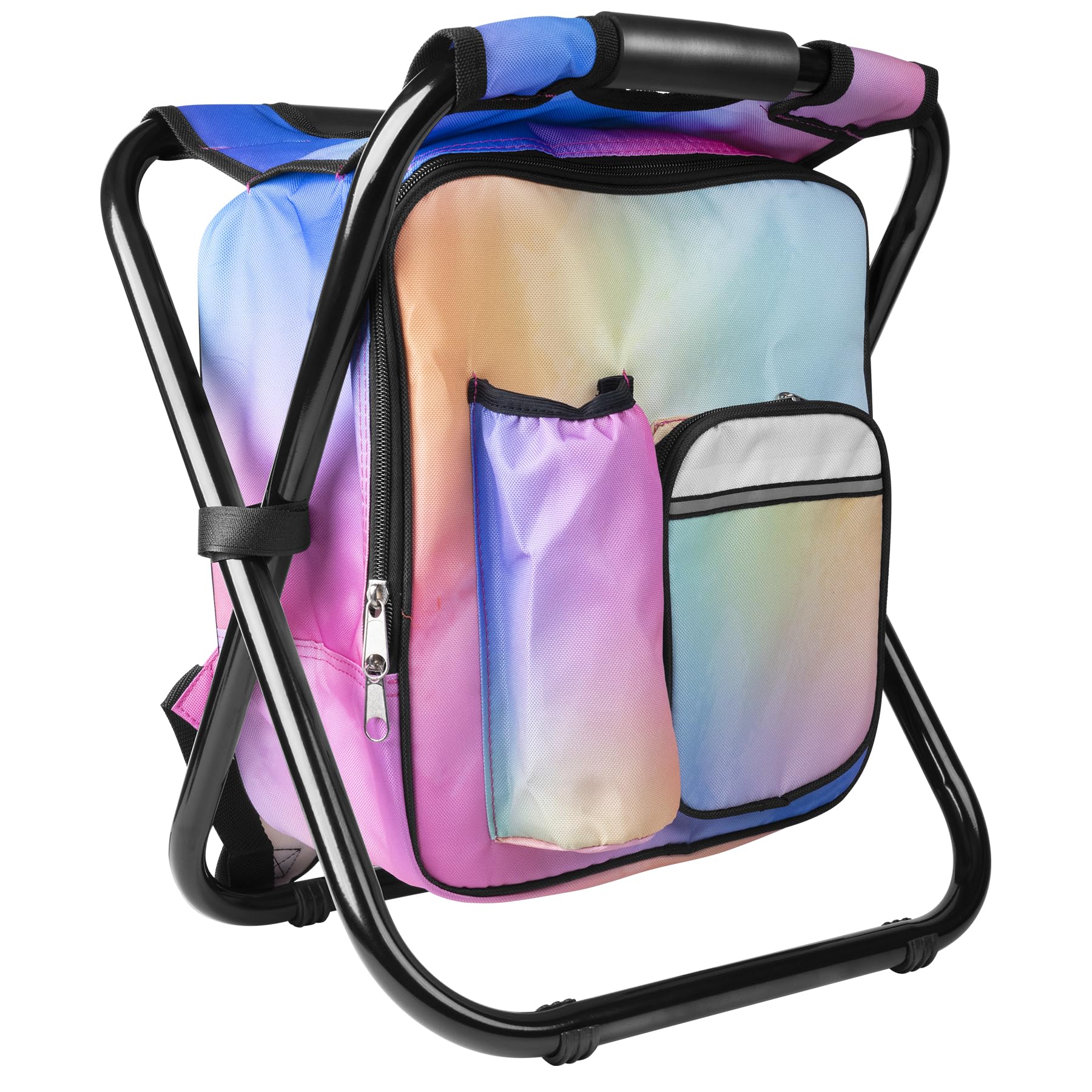 Kikerike backpack stool setup shows versatile 3-in-1 outdoor seat and gear carrier.