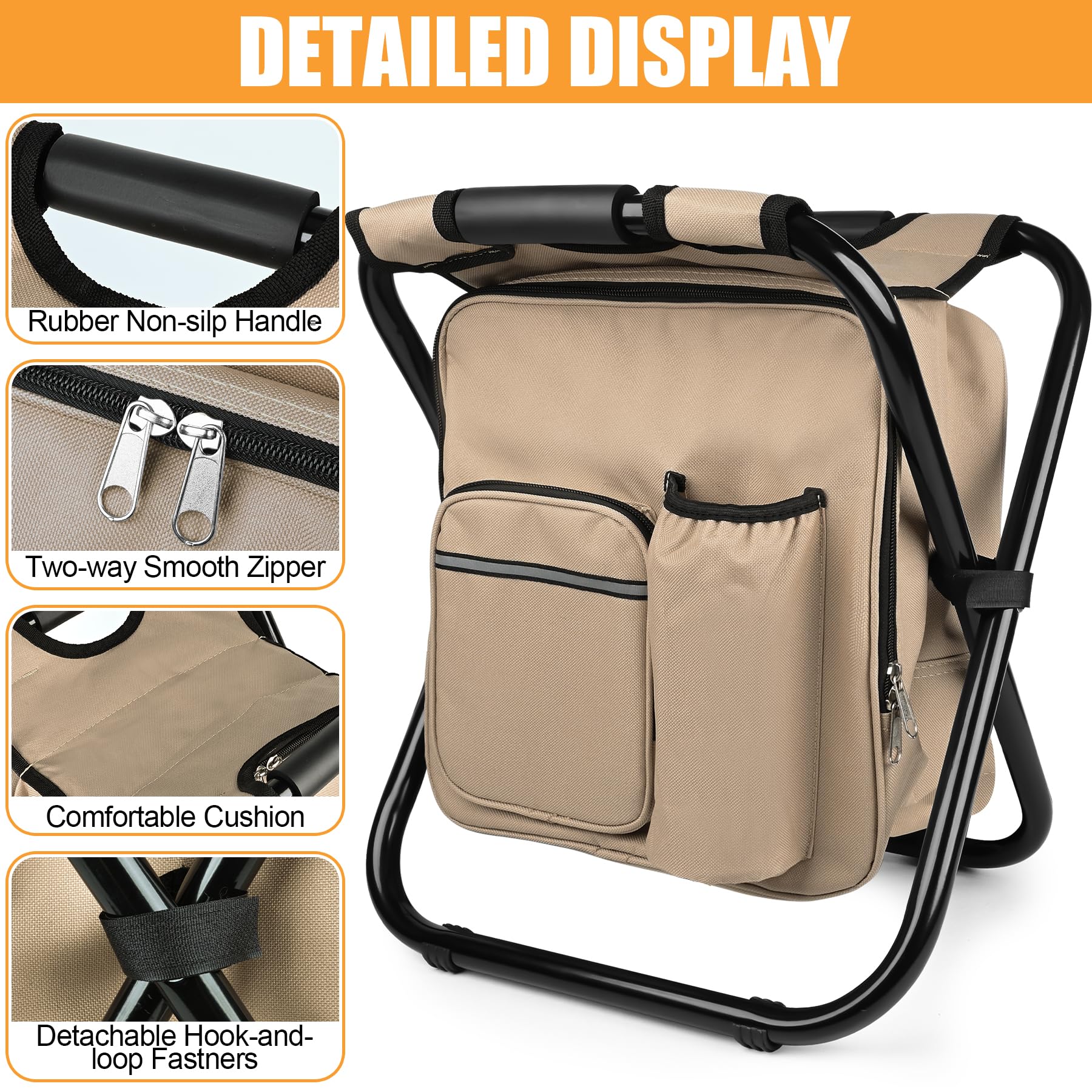 Kikerike-backpack-stool sand storage pockets keep essentials handy