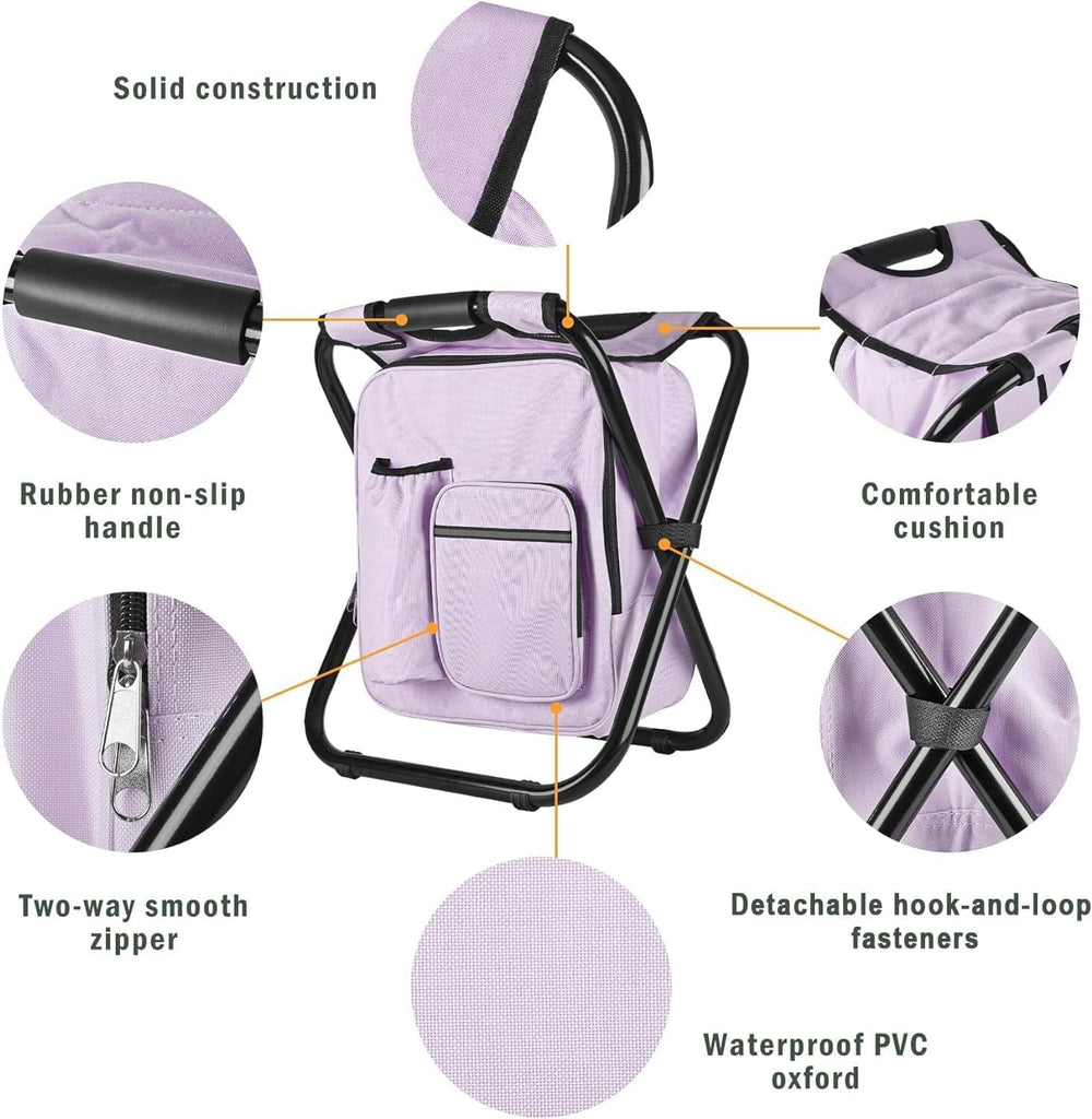 Kikerike backpack stool storage pockets keep essentials close during fishing trips.
