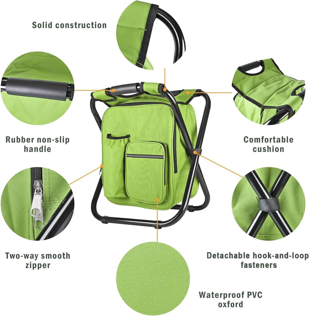 Kikerike backpack stool water-resistant fabric in rugged outdoor use