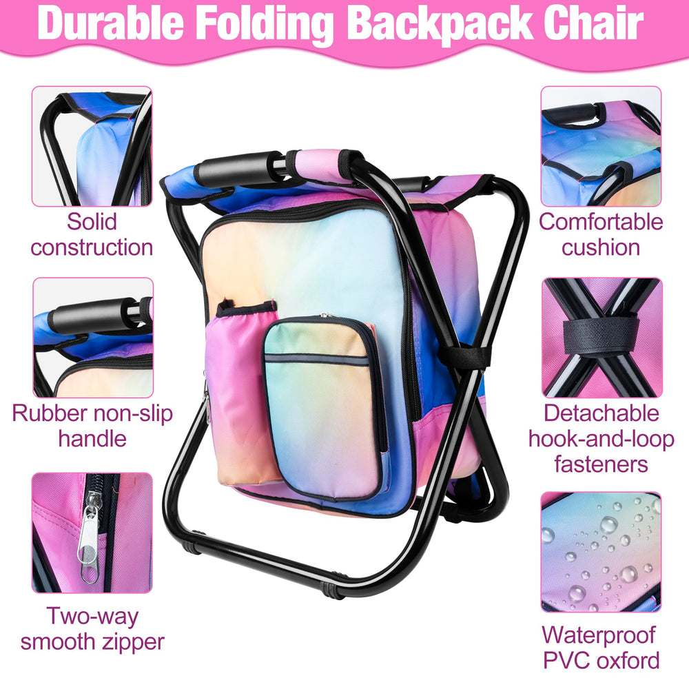 Kikerike folding chair includes outer pockets for essentials.