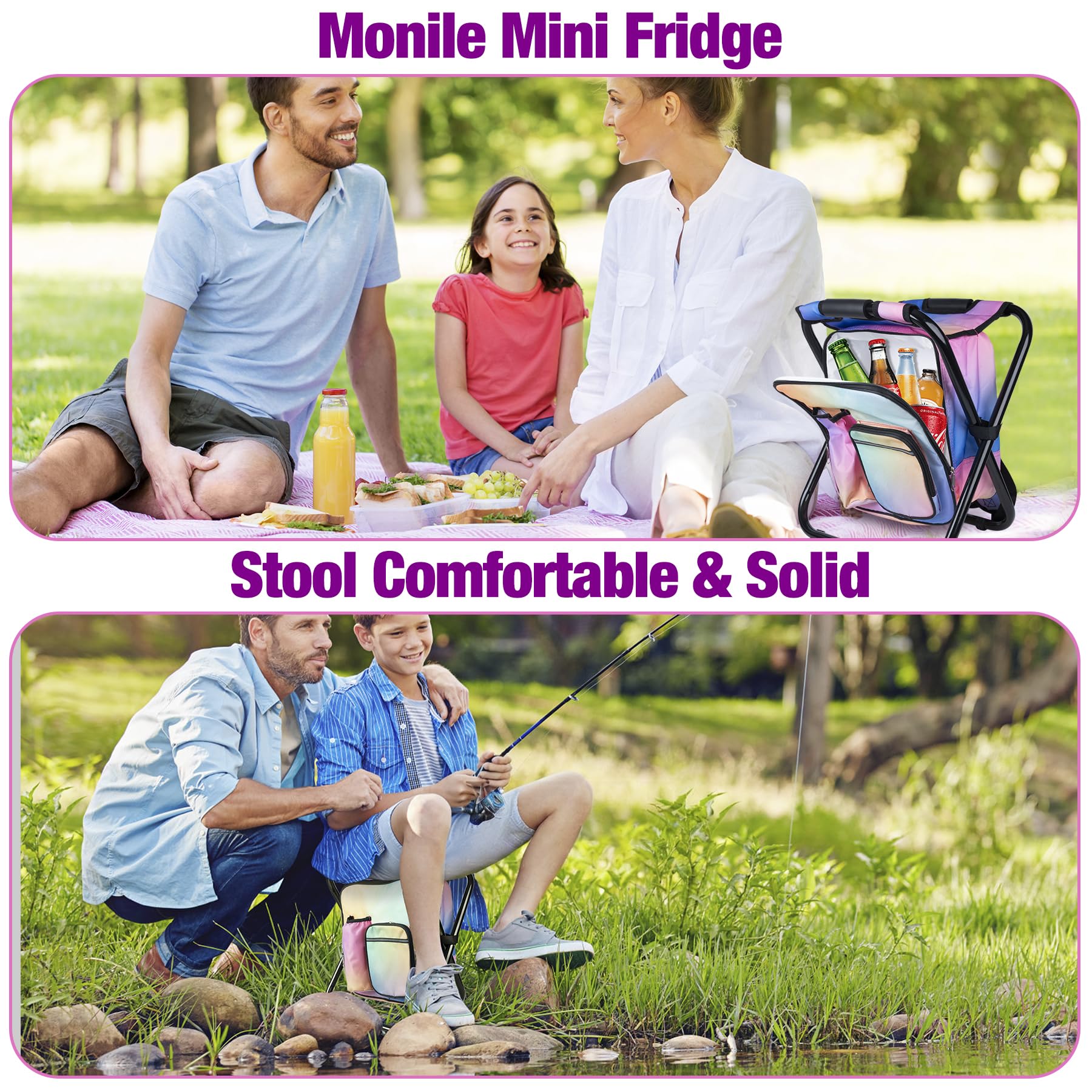 Kikerike insulated cooler pocket keeps drinks handy during outdoor adventures.