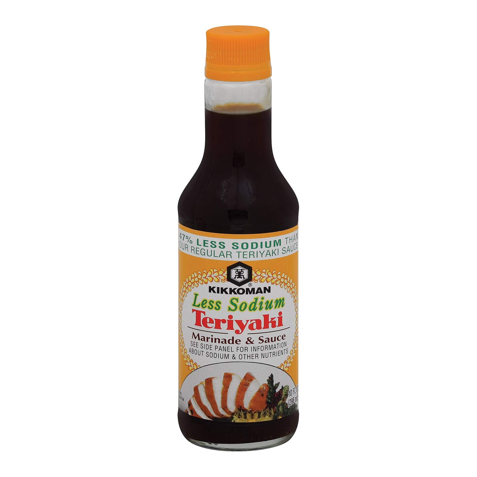 Kikkoman Less Sodium Teriyaki Marinade bottle ideal for quick weeknight stir-fries.