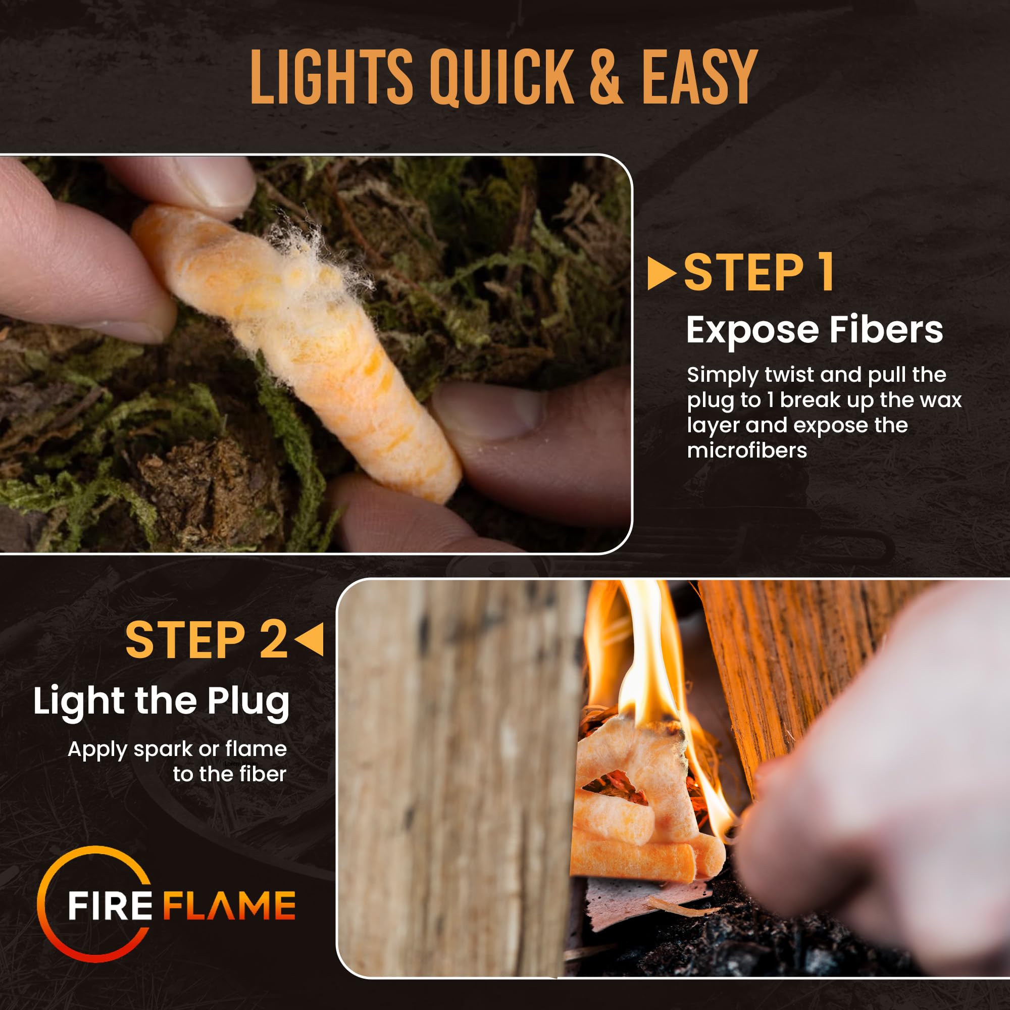 Kiknek FireFlame Plugs odor-free and non-toxic for safe fires.