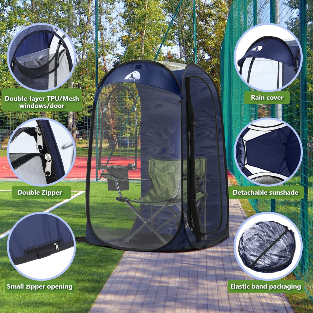Kilindeer Sports Pod insect netting keeps bugs out while you enjoy the view.