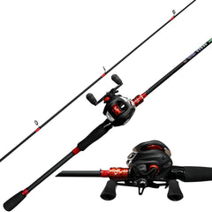 Kilitn 6ft 2-piece fiberglass-wrapped carbon rod with left-hand reel