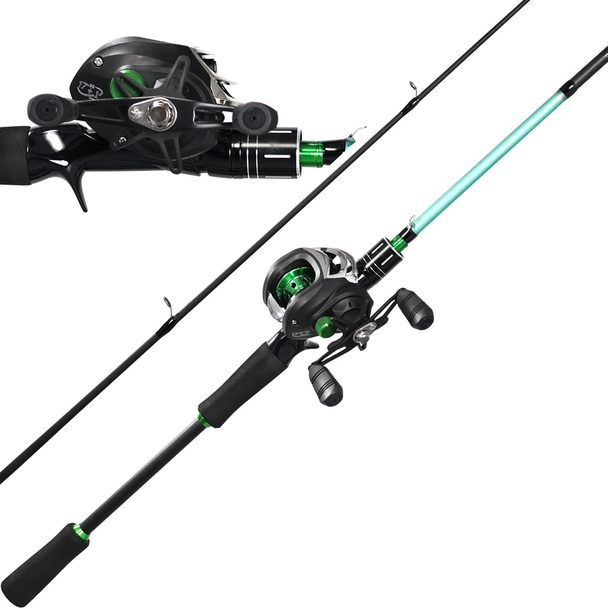 Kilitn 6 ft green baitcast rod and reel combo