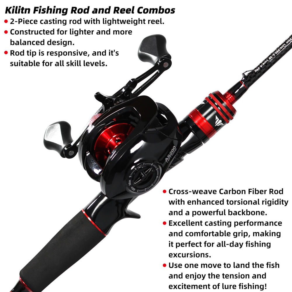 Kilitn baitcasting reel closeup highlighting precision drag and smooth gear operation for confident retrieves.