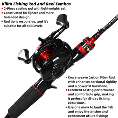 Kilitn baitcasting reel closeup highlighting precision drag and smooth gear operation for confident retrieves.