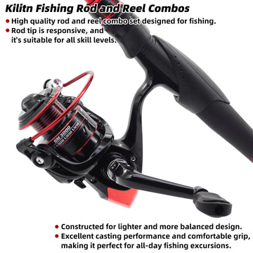 Kilitn fishing rod combo rod closed view highlighting compact travel-ready design
