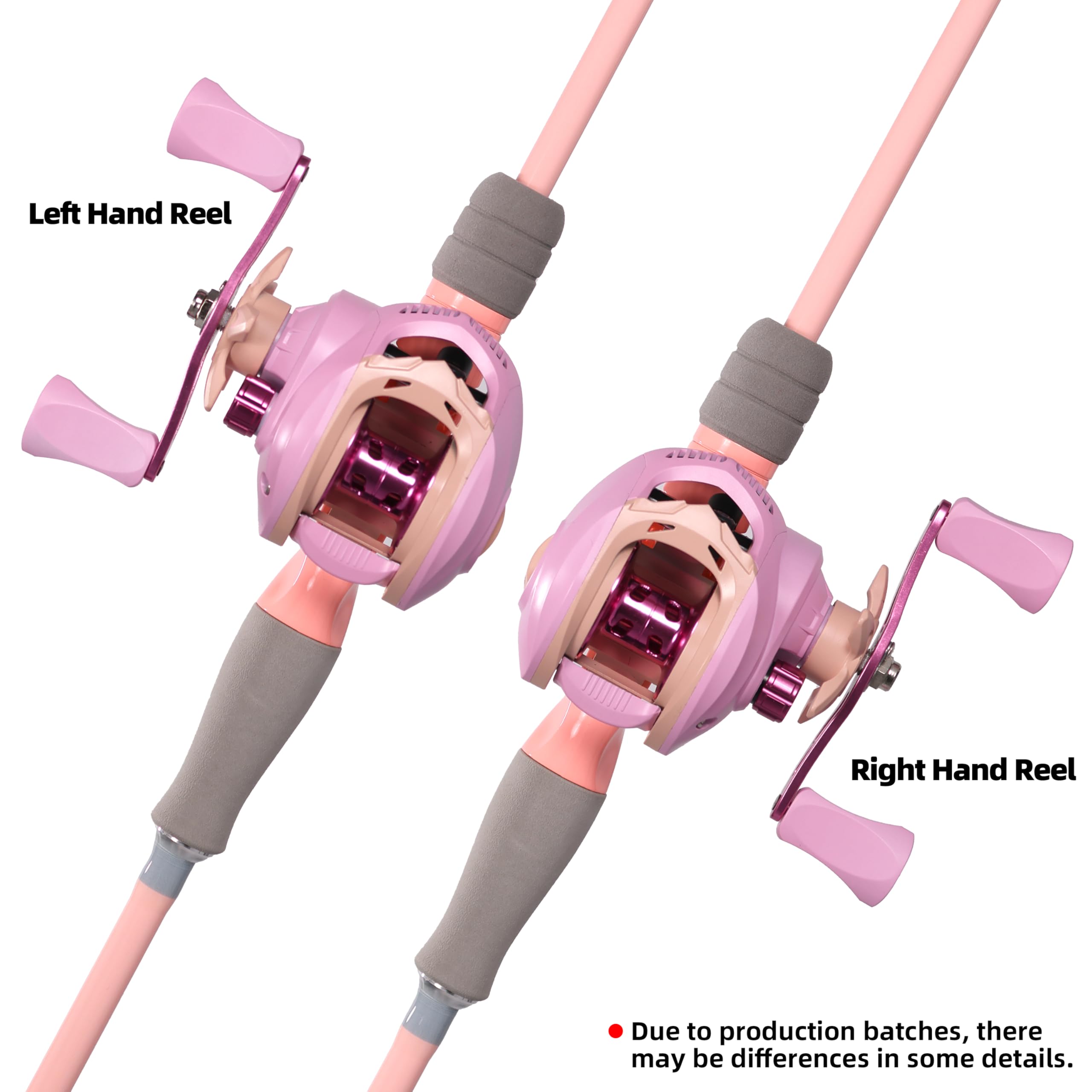 Kilitn pink baitcasting set for right-handed casting