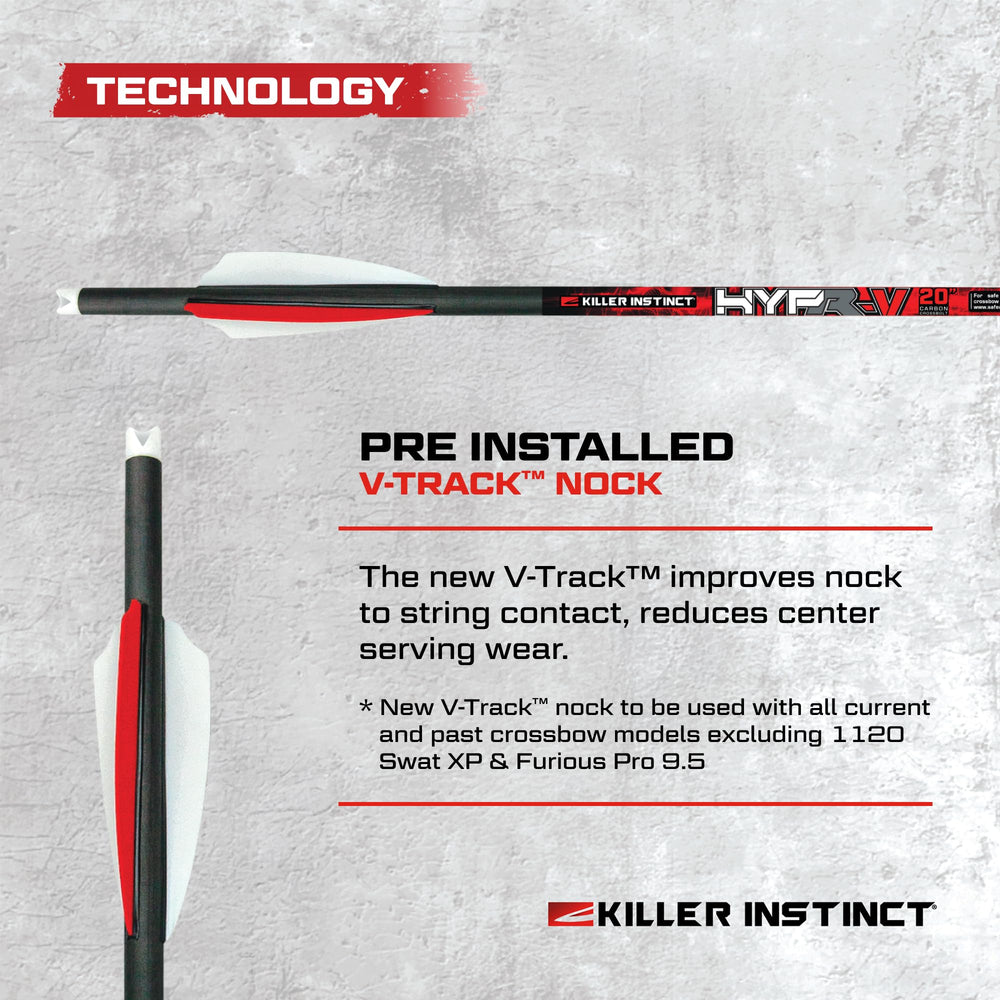 Killer Instinct 390-grain crossbow bolt tip and shaft for stability.