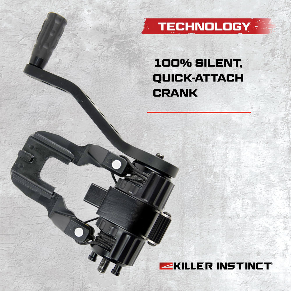 Killer Instinct DSC compact sled crank ambidextrous handle in use by left-handed shooter.