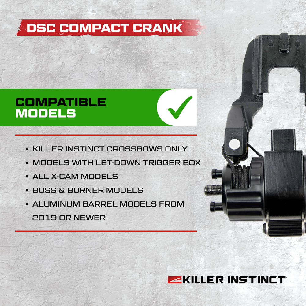 Killer Instinct DSC compact sled crank close-up shows Speed Connect for tool-free attachment.