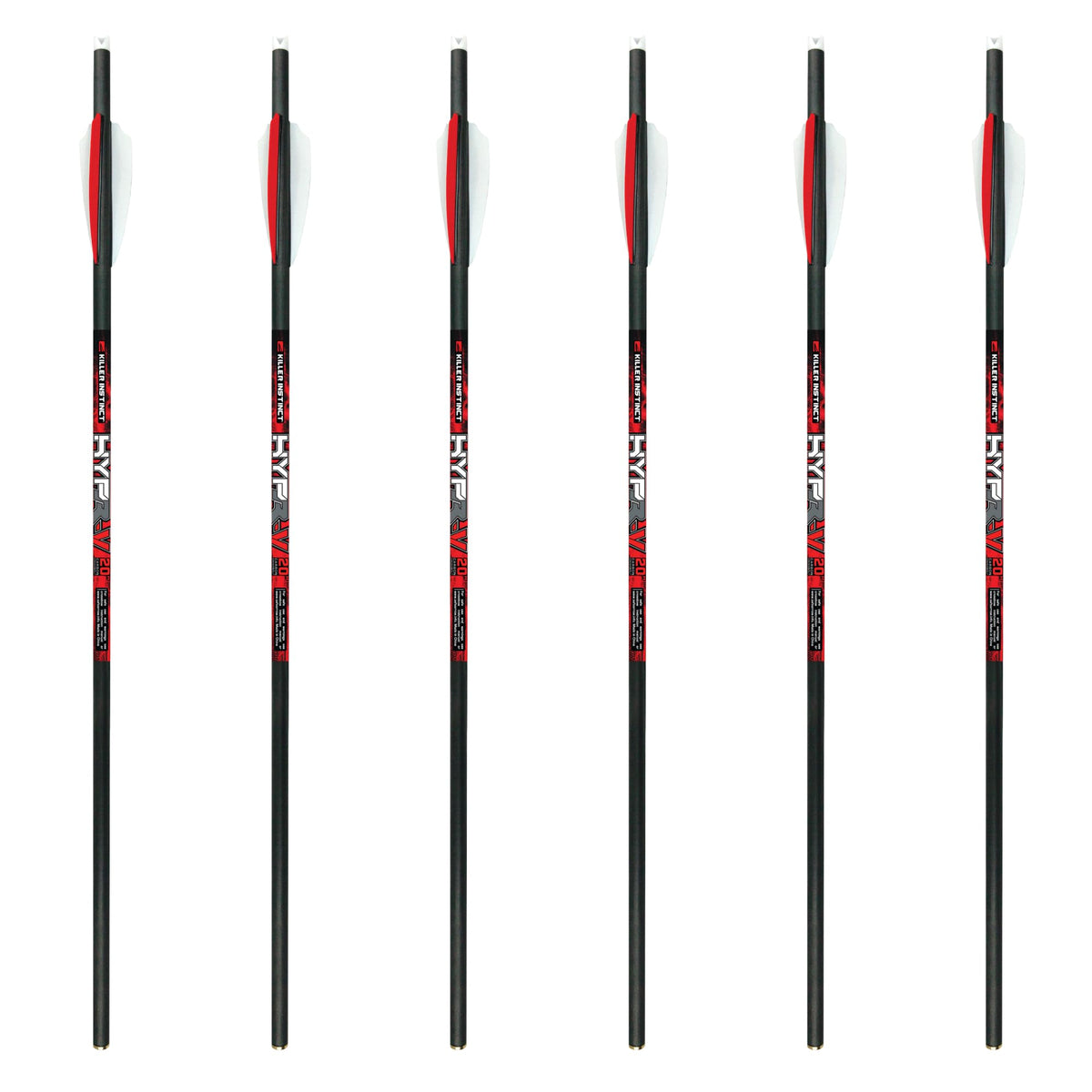 Killer Instinct Hypr-V 20in crossbow bolts ready for high-speed accuracy.