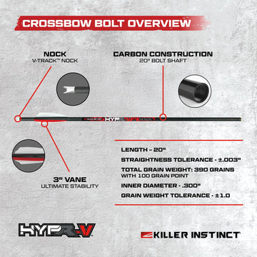 Killer Instinct bolt outer diameter 0.346 inches delivers stable flight.