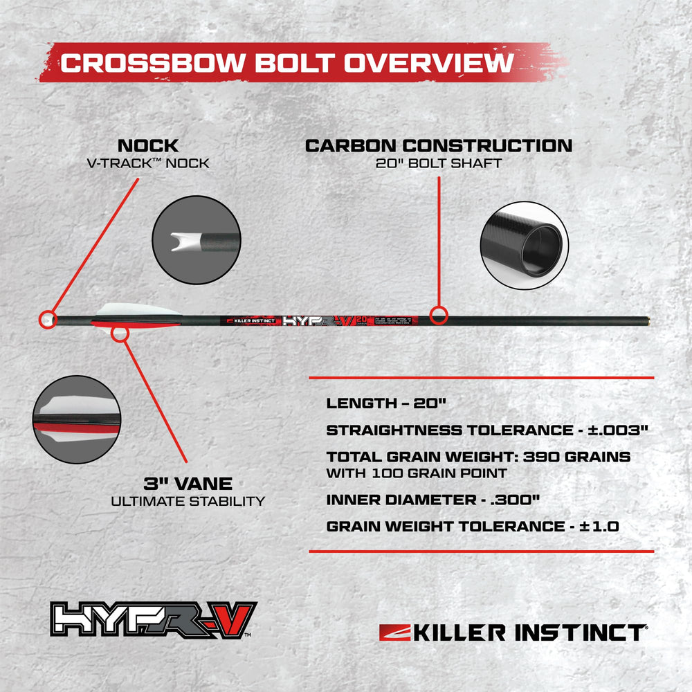 Killer Instinct bolt outer diameter 0.346 inches delivers stable flight.