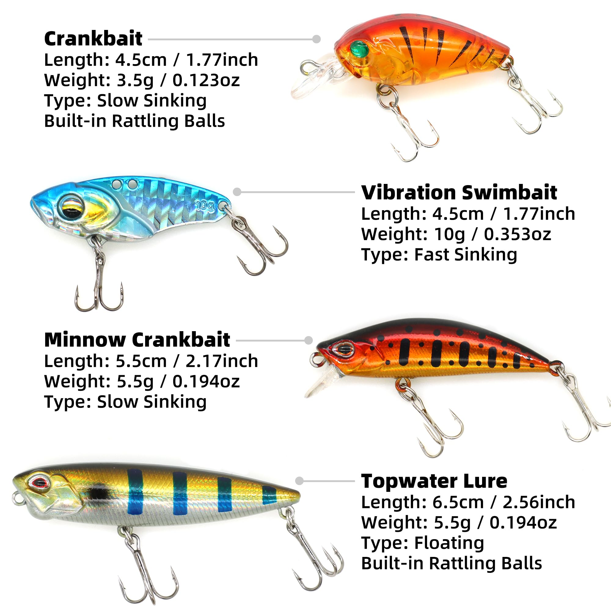 Paddle tail and curly tail swimbaits with jig heads