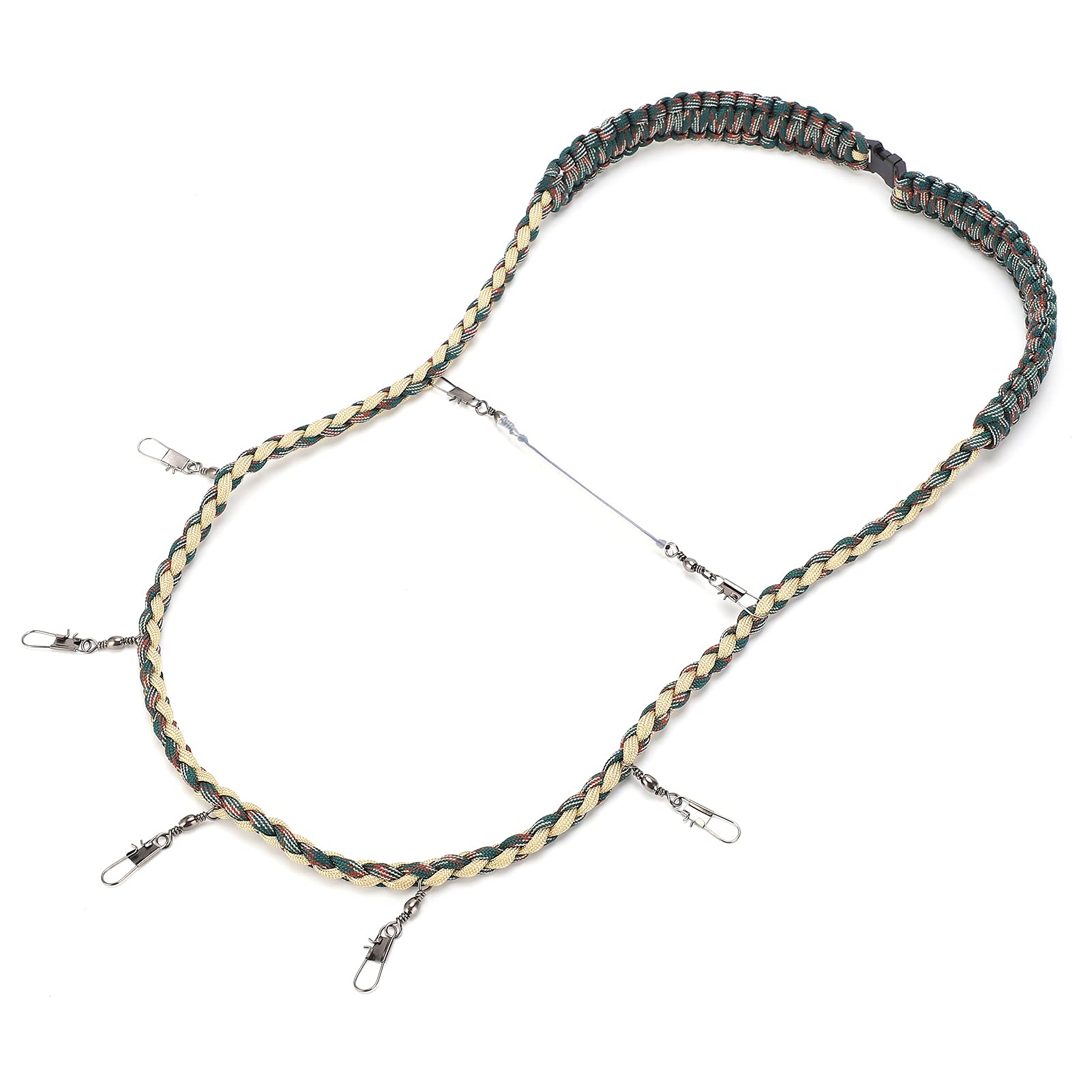 Front shirt clip stabilizing the lanyard during wear