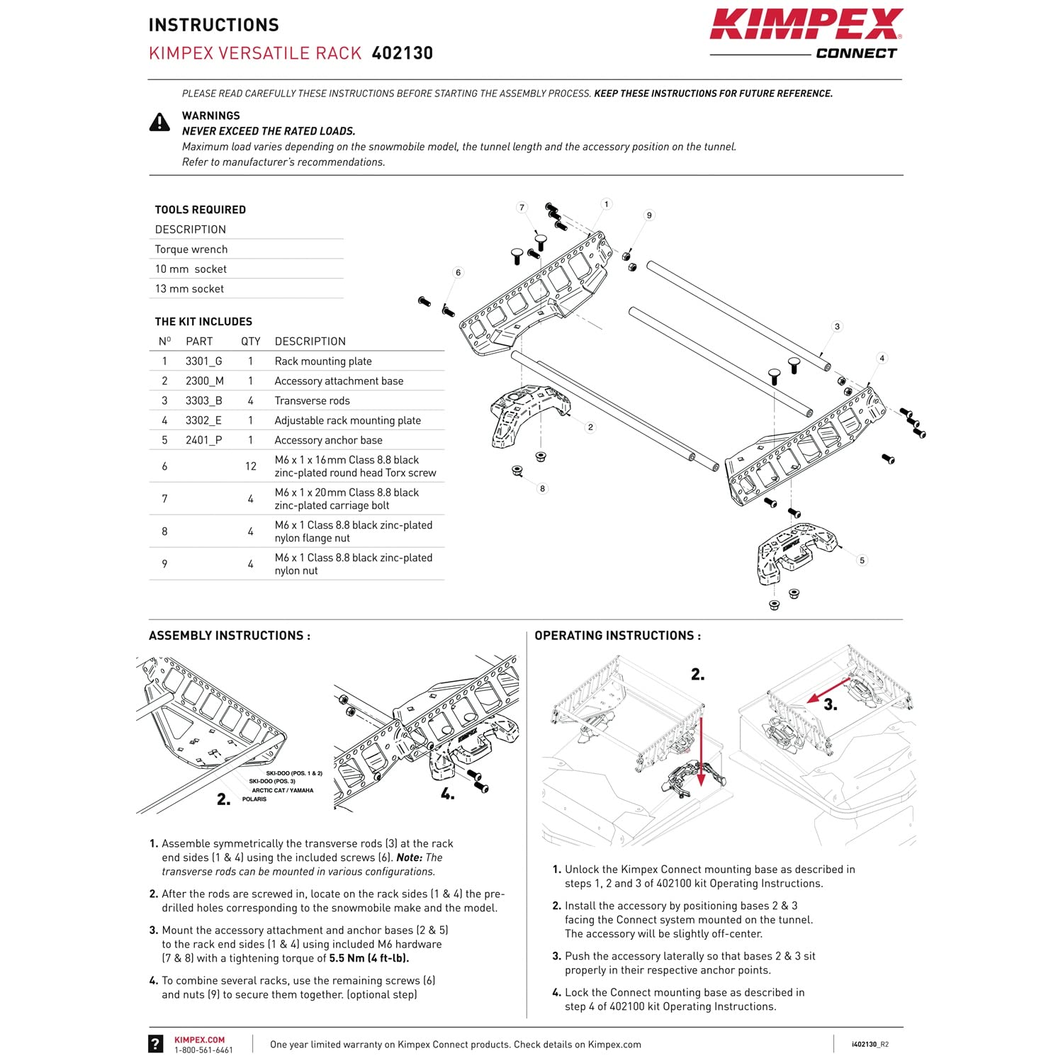 KimpexConnect versatile rack aluminum frame with black anodized finish for durability.