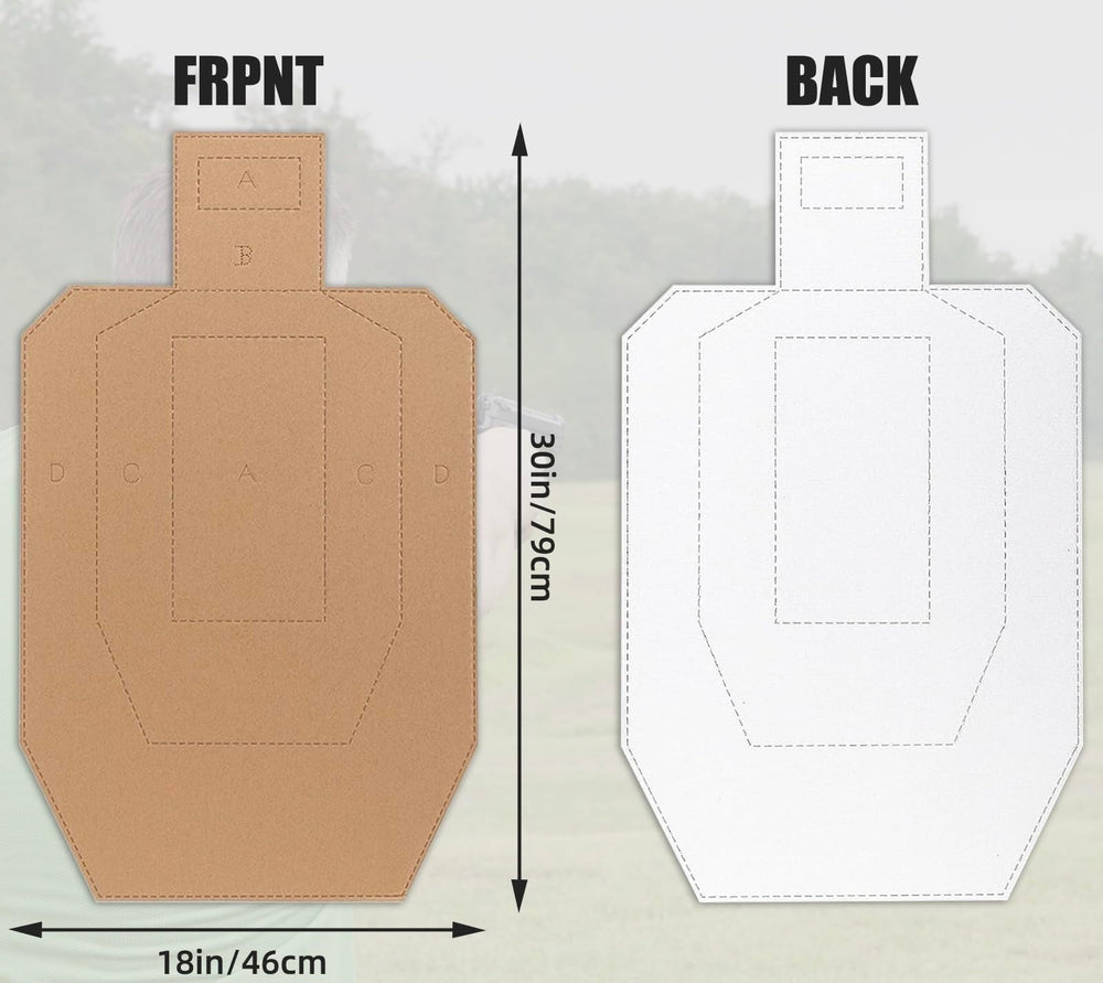 KIMSOFUNNY 30x18 inch target face demonstrates clear perforations and easy shot assessment
