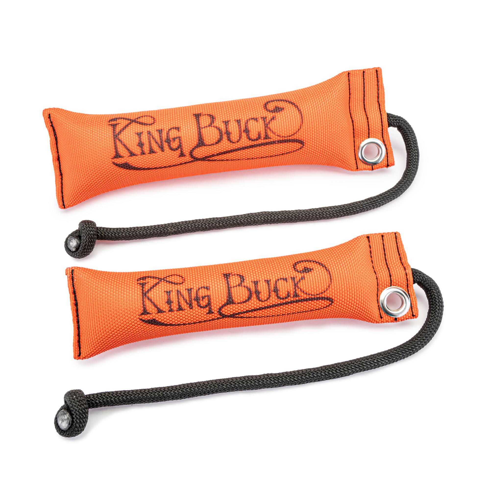 King Buck canvas training dummies orange two-pack for versatile retriever practice.
