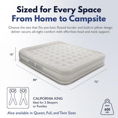 King Koil California King air mattress shows coil beam construction for stable support