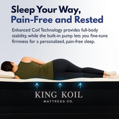 King Koil luxury air mattress queen velvet flocked top for premium feel