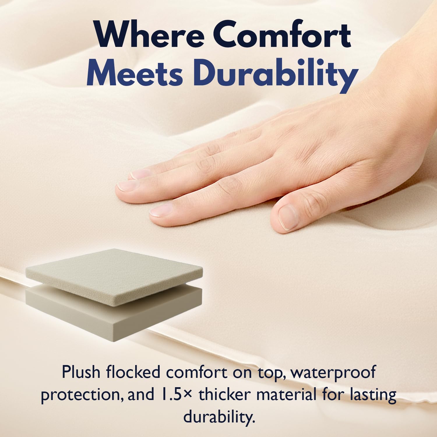 King Koil double-high queen air mattress for bed-like height.